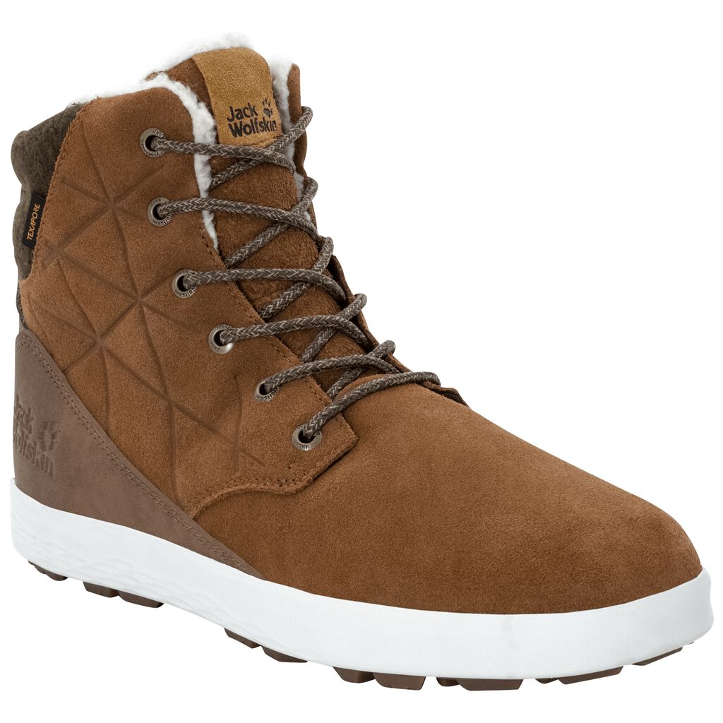 Jack Wolfskin AUCKLAND WT TEXAPORE HIGH Chaussures Homme Marron/Blanche - VONIKGL-12